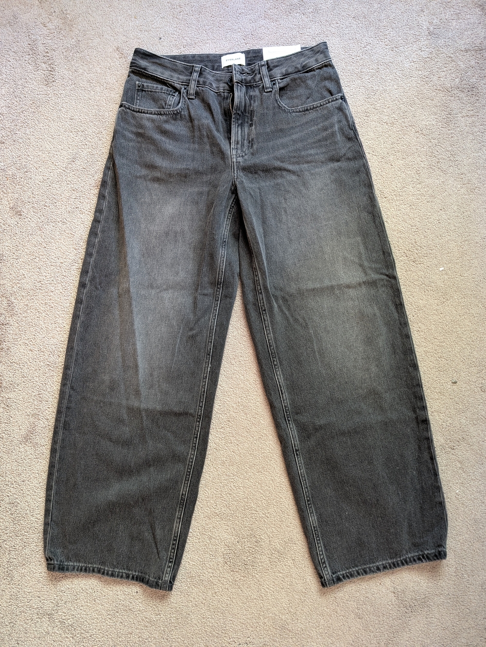 NWT Everlane Mid Rise Baggy Jean In Black